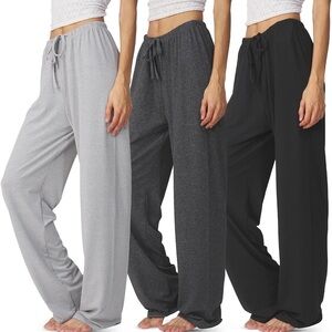 Women's Cozy Pajama Pants - Gray, Charcoal, and Black